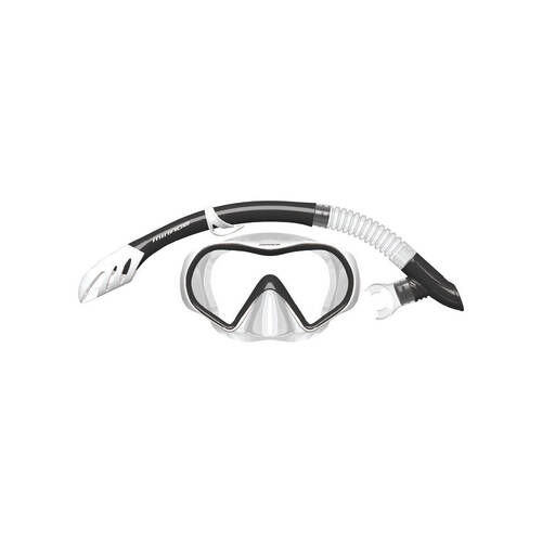 2pc Mirage Explorer Snorkelling/Swimming Mask & Snorkels Set Black