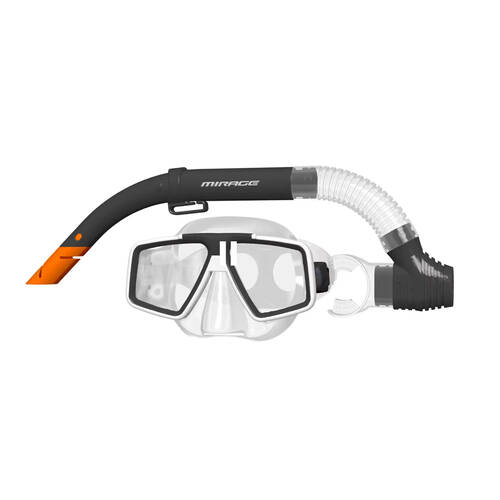 2pc Mirage Voyager Snorkelling/Swimming Mask & Snorkels Set Black