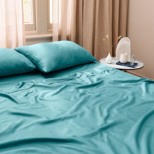 Dickies King Bed 900TC Cotton Rich Sheet Set Mineral Blue