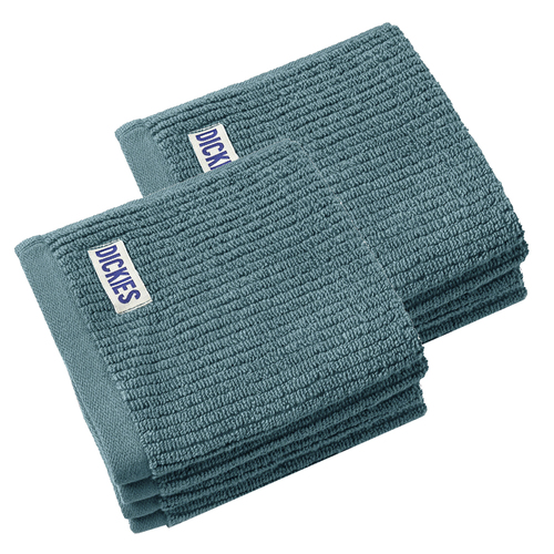 8pc Dickies Zero Twist Rib Towel Face Washer Petrol Blue