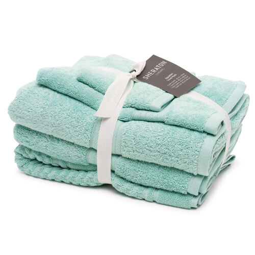 5pc Sheraton Luxury Egyptian Towel Pack Frosted Mint