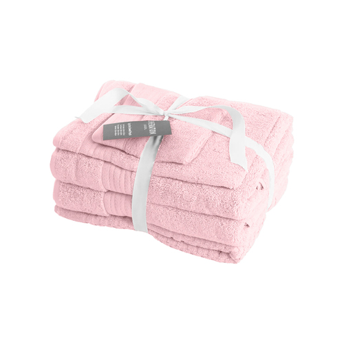 5pc Sheraton Luxury Egyptian Towel Pack Pink Mist