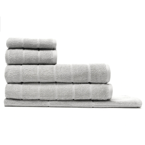 5pc Sheraton Luxury Maison Subway Towel Pack 100% Cotton Silver Grey