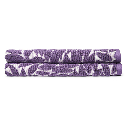 2pc Sheraton Luxury Maison Garden Leaf 68x135cm Bath Towel - Violet