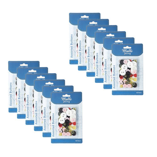 12x 65pc Malli Sewing Assorted Sewing/Crafting Button Kit Set