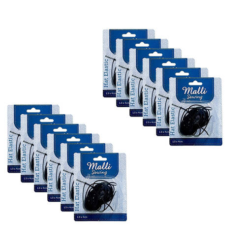 12PK Malli Hat Elastic Stretch Cord Millinery Wire 1.5mm x 4m