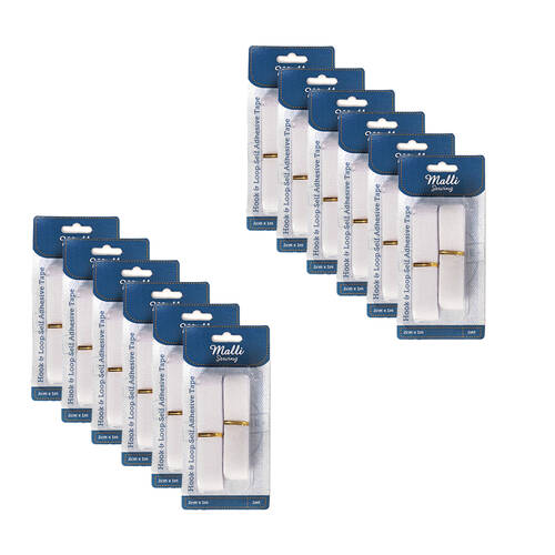 12PK Malli Sewing Hook & Loop Sew In Tape Sewing Tape 1220mm x 1m