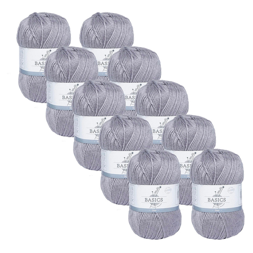10PK Malli Super Blend Basic 100g Acrylic/Polyester Yarn - Grey
