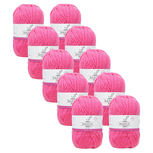 10PK Malli Super Blend Basic 100g Acrylic/Polyester Yarn - Bubblegum Pink