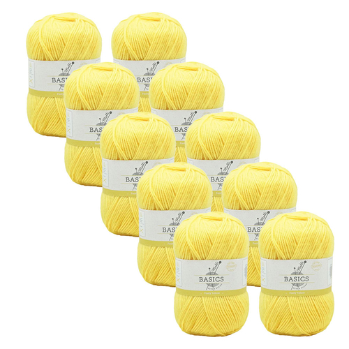 10x Malli Blend Basic 100g Acrylic/Poly Yarn Knitting Craft Footy Yellow
