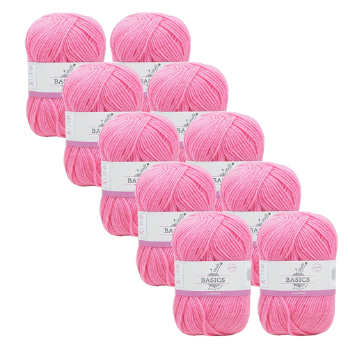 10PK Malli Super Blend Basic 100g Acrylic/Polyester Yarn - Candy Pink
