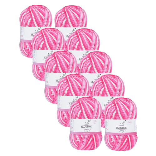 10x Malli Blend Basic Multi Colour 100g Acrylic/Poly Yarn Candy Apple