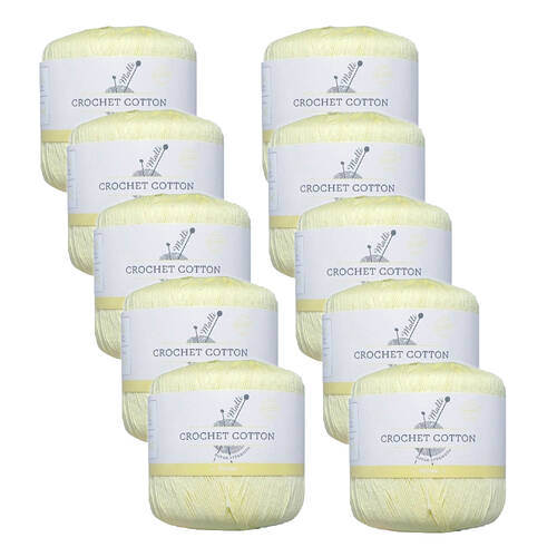 10PK Malli Super Strength 100% Cotton Crochet Knitting Yarn 3ply 50g Yellow