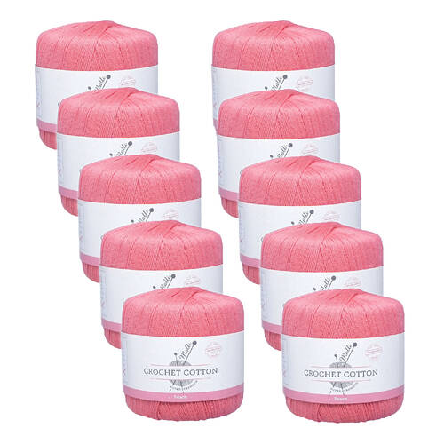 10PK Malli Super Strength 100% Cotton Crochet Knitting Yarn 3ply 50g Peach