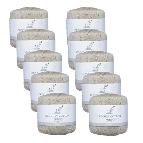 10PK Malli Super Strength 100% Cotton Crochet Knitting Yarn 3ply 50g Mocha