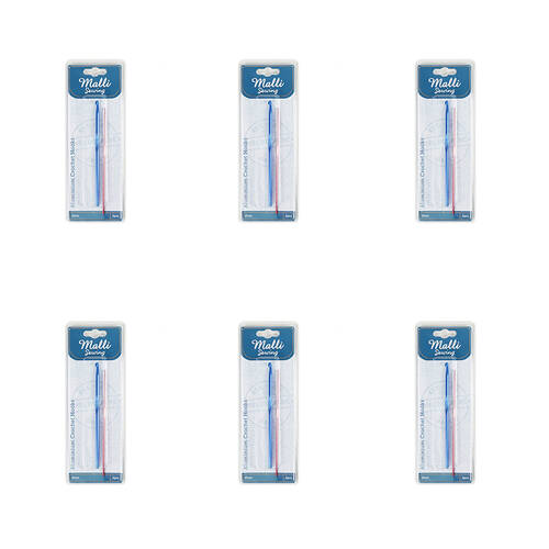 6x 2pc Malli Aluminium Crochet Hook Set Yarn Crafting/Knitting Tools