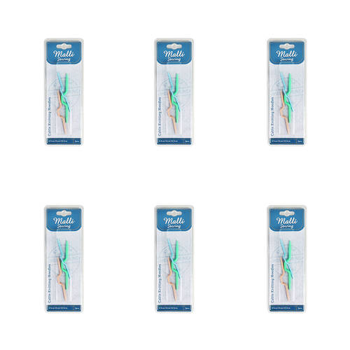 6x 3pc Malli Cable Knitting Needles Cable Stitch Holder - Assorted