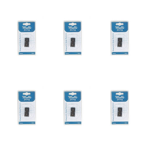 6PK Malli Sewing Sew On Magnetic Metal Snap Buttons 18mm - Assorted