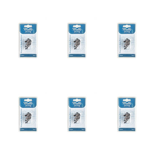 6PK Malli Sewing No Sew Magnetic Metal Snap Buttons 18mm - Assorted