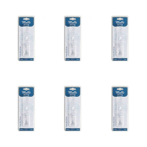 6PK Malli Sewing 1-Pair Adjustable Plastic Clear Bra Straps 121x38cm