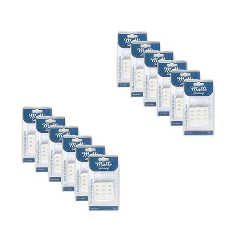 12x 2pc Malli 3-Hook  Adjustable Bra Extender 1250x55mm Assorted