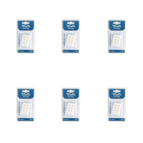 6x 3pc Malli 2-Hook  Adjustable Bra Extender 1232x55mm Assorted