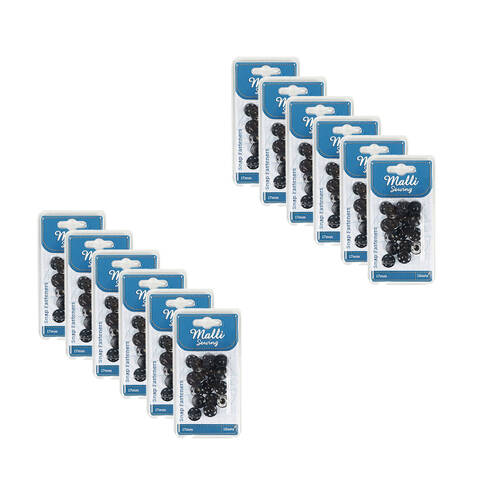12PK Malli Sewing 10-Sets Iron Snap Fasteners 17mm - Assorted
