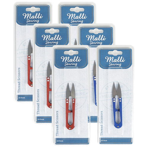 6PK Malli 10.5cm Iron Thread Scissors - Assorted Colours