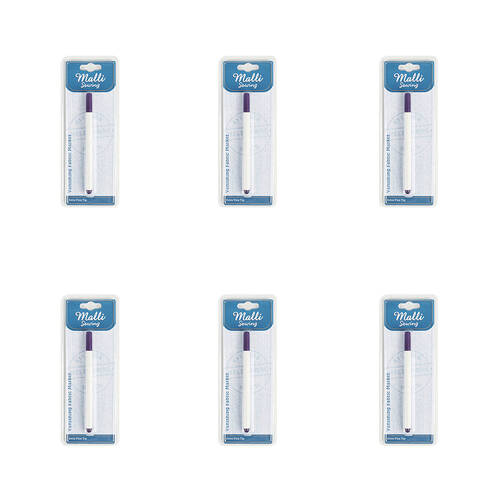 6PK Malli Sewing Vanishing Fabric Fine Tip Marker - White