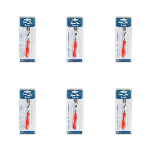 6PK Malli Sewing Metal Serrated Edge Tracing Wheel 15cm - Assorted