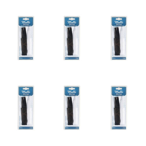 6x 2pc Malli Sewing Nylon/Metal Black & White Zippers 20cm