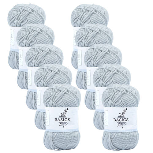 10PK Malli Super Blend Basic Crochet Knitting Yarn 8ply 100g 16x9cm Cloudy
