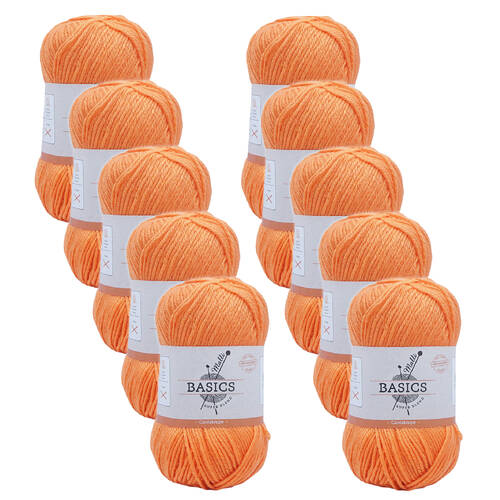 10PK Malli Super Blend Basic Crochet Knitting Yarn 8ply 100g 16x9cm Cantaloupe