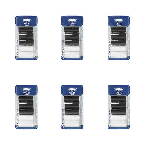 6x 5pc Malli 180M DIY Sewing Thread Spools - White/Black