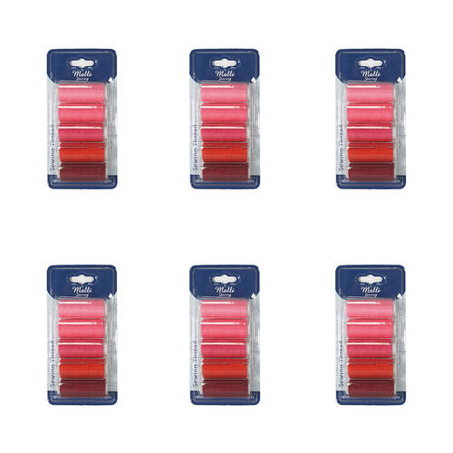 6x 5pc Malli 180M Plastic Spool Sewing DIY Garment Thread Pink Shades
