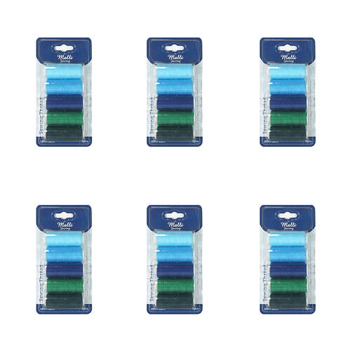 6x 5pc Malli 180M Plastic Spool Sewing DIY Garment Thread Cool Shades