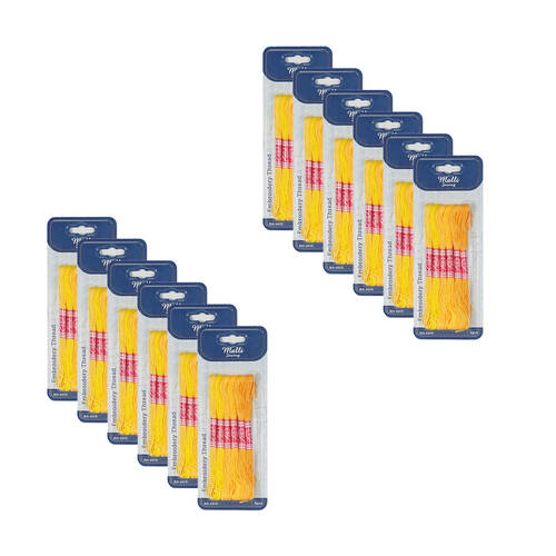 12x 6pc Malli 8M  Sewing Embroidery Cross-Stitch Thread Yellow