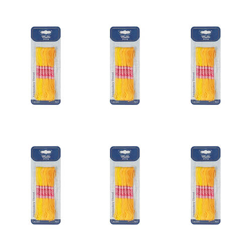 6x 6pc Malli 8M  Sewing Embroidery Cross-Stitch Thread Yellow