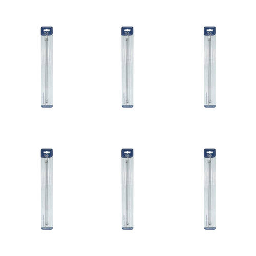 6PK Malli Aluminium/Plastic Knitting Needles 2.5mmx35cm - Grey