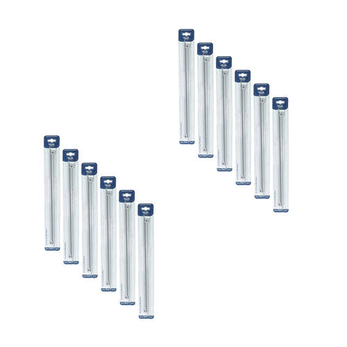12PK Malli Aluminium/Plastic Knitting Needles 6mmx35cm - Grey