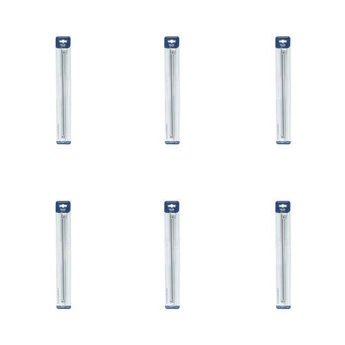 6PK Malli Aluminium/Plastic Knitting Needles 6mmx35cm - Grey