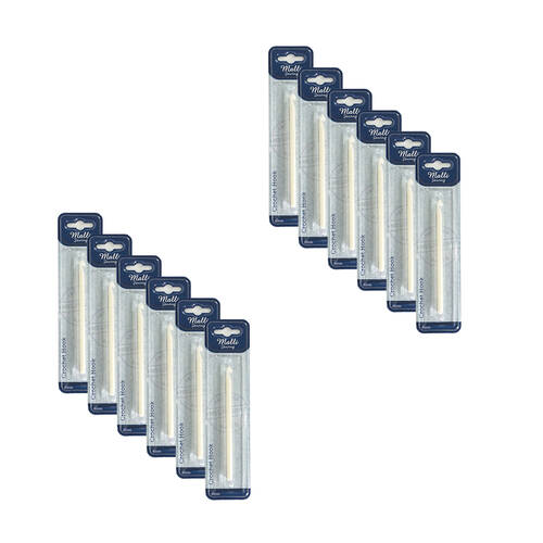 12PK Malli Plastic Crochet Hook/Needle Yarn Crafting Tool 6mm - White