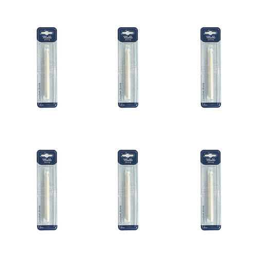 6PK Malli Plastic Crochet Hook/Needle Yarn Crafting Tool 6mm - White