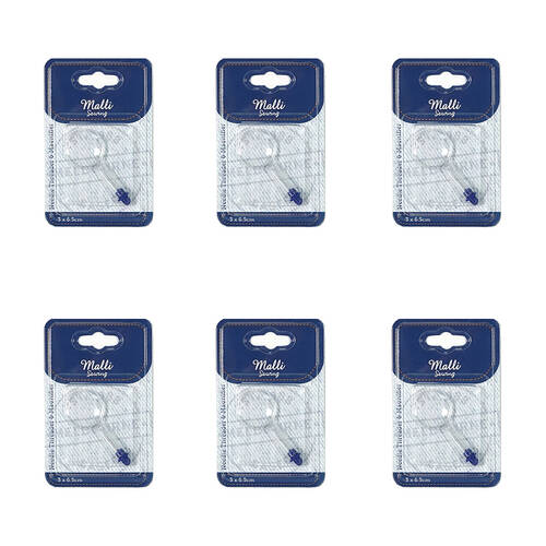 6PK Malli Sewing Plastic Needle Threader w/ Magnifier 3x6.5cm - Clear