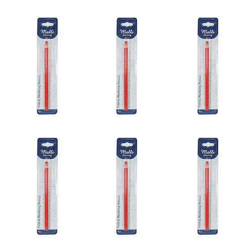6PK Malli Sewing Fabric Marking Pencil Fabric Marking Tool 17cm - Assorted