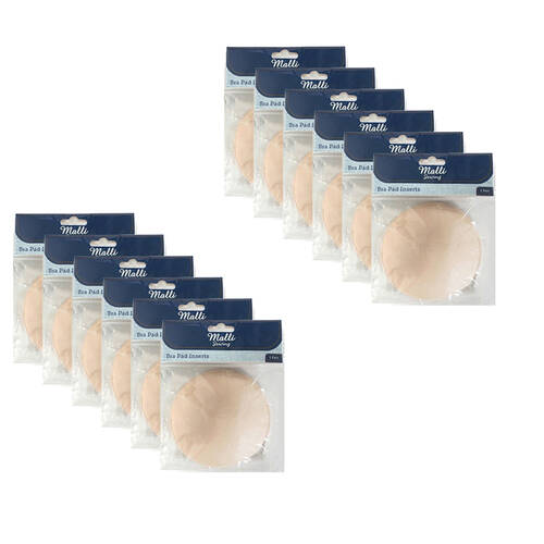 12PK Malli Sewing Sponge DIY Bra Pad/Padding Cup Inserts Round - Assorted