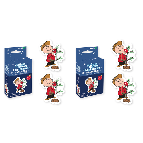36pc Gamago Charlie Brown Christmas Bandages Kids/Children Band Aid 4x4.9cm