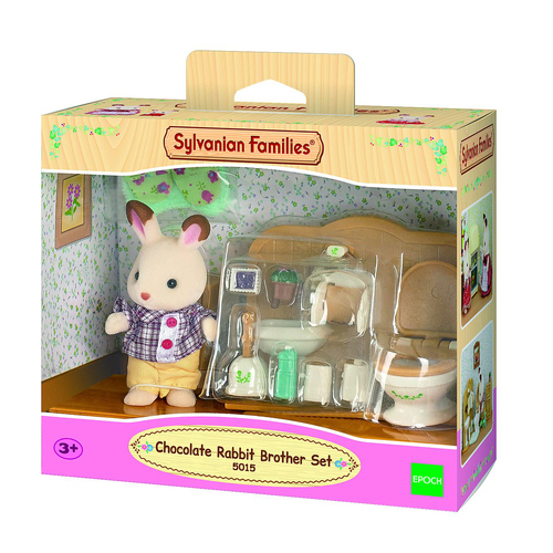 9pc Sylvanian Families Chocolate Rabbit Brother Set Kids Miniature Toy 3y+