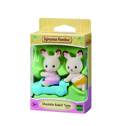 3pc Sylvanian Families Chocolate Rabbit Twins Kids Miniature Toy 3y+