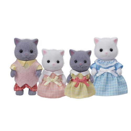 4pc Sylvanian Families Persian Cat Family Kids Miniature Toy 3y+
